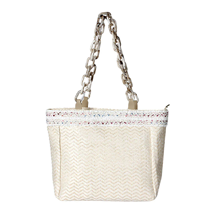 Chic Herringbone Tote Bag