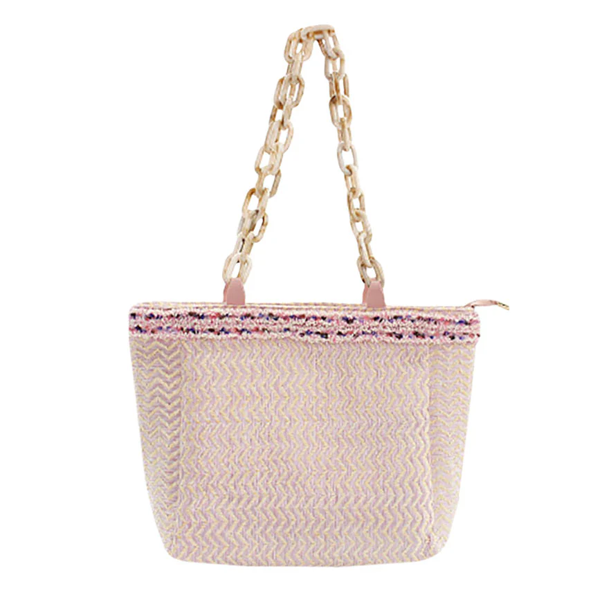 Chic Herringbone Tote Bag