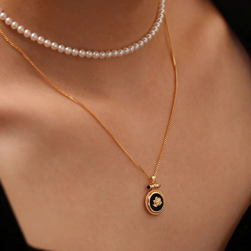 Chic Double-Layer Faux Gold Necklace