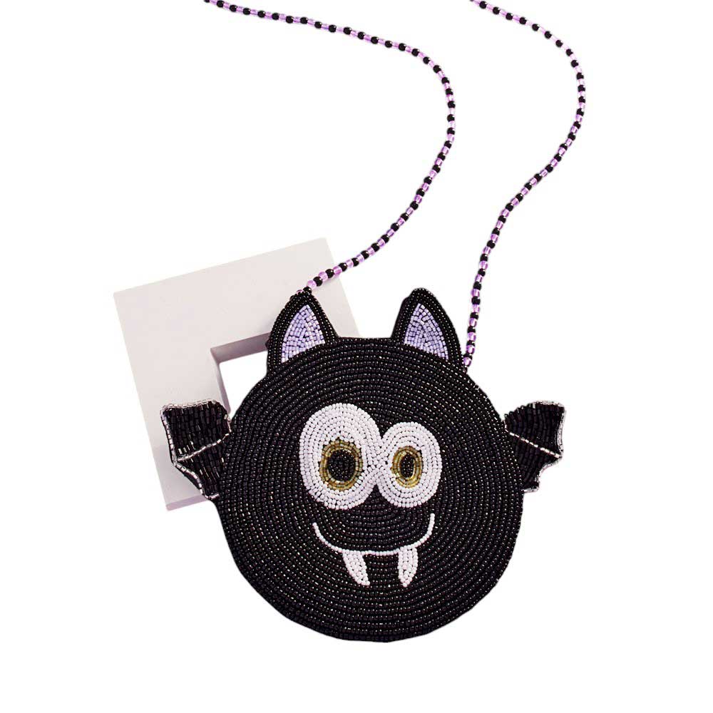 Charming Beaded Bat Shoulder Bag