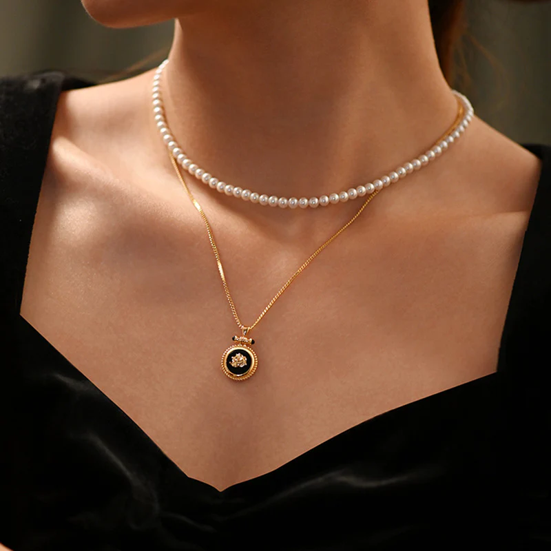 Chic Double-Layer Faux Gold Necklace