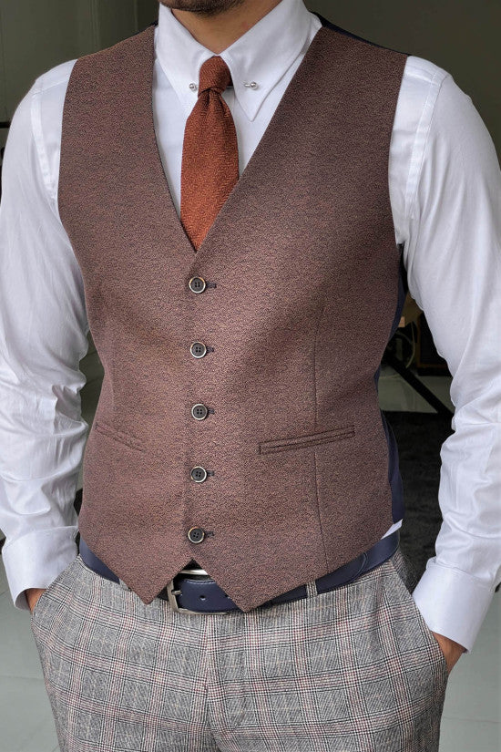 Classic Brown Tweed Waistcoat