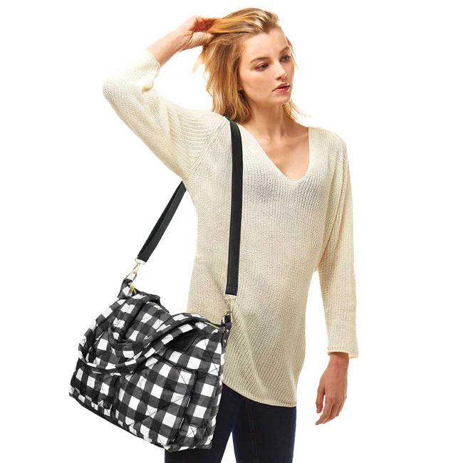 Stylish Plaid Tote Bag